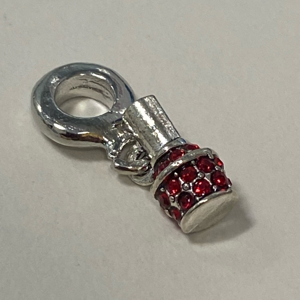 Red Rhinestone Dangle Charm 4 Pandora bracelet perfume nail polish bottle